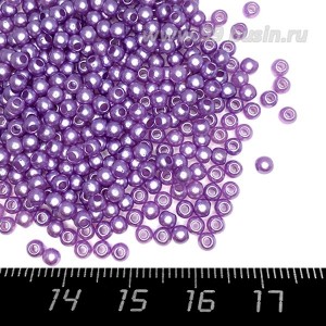Бусины пластик 3 мм, цвет Жемчужный Лавандовый, 16 гр/ок 1100 штук/упаковка