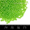 Бусины пластик 3 мм, цвет Жемчужный Зеленый, 16 гр/ок 1100 штук/упаковка