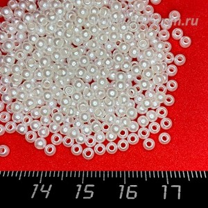 Бусины пластик 3 мм, цвет Жемчужный Белый, 16 гр/ок 1100 штук/упаковка