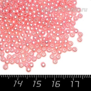 Бусины пластик 3 мм, цвет Жемчужный Розовый, 16 гр/ок 1100 штук/упаковка