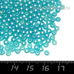 Бусины пластик 4 мм, цвет Жемчужный Голубой 18 гр/ок 600 штук/упаковка
