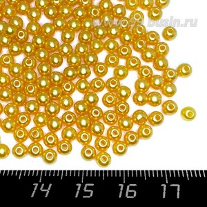 Бусины пластик 4 мм, цвет Жемчужный Темно-Песочный, 18 гр/ок 600 штук/упаковка