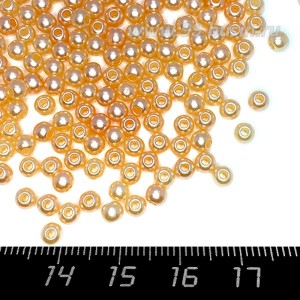Бусины пластик 4 мм, цвет Жемчужный Карамельный, 18 гр/ок 600 штук/упаковка