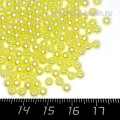 Бусины пластик 4 мм, цвет Жемчужный Лимонный, 18 гр/ок 600 штук/упаковка