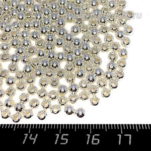Бусины пластик 4 мм, цвет Жемчужное Светлое Серебро, 18 гр/ок 600 штук/упаковка