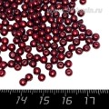 Бусины пластик 4 мм, цвет Жемчужный Гранатовый, 18 гр/ок 600 штук/упаковка