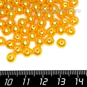 Бусины пластик 6 мм, цвет Жемчужный Темно-Песочный, 20 гр/ок 190 штук/упаковка
