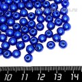 Бусины пластик 6 мм, цвет Жемчужный Синий, 20 гр/ок 190 штук/упаковка