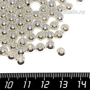 Бусины пластик 6 мм, цвет Жемчужное Светлое Серебро, 20 гр/ок 190 штук/упаковка