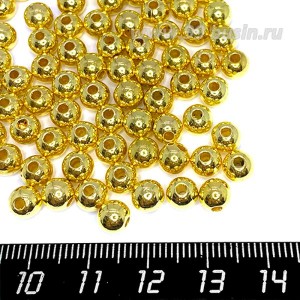 Бусины пластик 6 мм, цвет Жемчужное Золото, 20 гр/ок 190 штук/упаковка