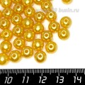 Бусины пластик 8 мм, цвет Жемчужный Темно-Песочный, 20 гр/ок 75 штук/упаковка