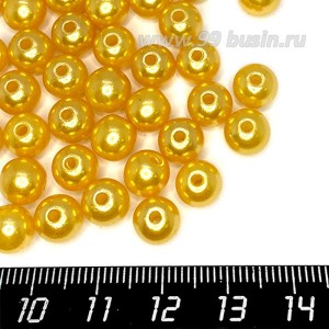 Бусины пластик 8 мм, цвет Жемчужный Темно-Песочный, 20 гр/ок 75 штук/упаковка
