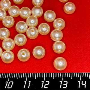 Бусины пластик 8 мм, цвет Жемчужный, 20 гр/ок 75 штук/упаковка