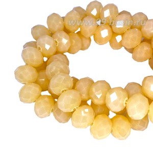 Бусина хрустальная Рондель 8*6 мм непрозрачный темно-карамельный около 43 см/нить