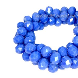 Бусина хрустальная Рондель 8*6 мм непрозрачный темно-синий около 40 см/нить