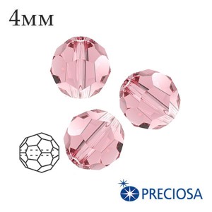 Бусины граненые Preciosa 4 мм Light Rose AB Чехия 10 штук/упаковка