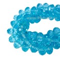 Бусина хрустальная Рондель 8*6 мм цвет голубая лагуна около 40 см/нить