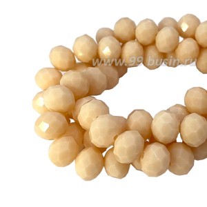 Бусина хрустальная Рондель 8*6 мм непрозрачный карамельный около 40 см/нить