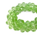 Бусина хрустальная Рондель 8*6 мм светло-зеленый около 40 см/нить
