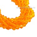 Бусина хрустальная биконус 3,5 мм апельсиновый длина нити около 39 см/125 штук