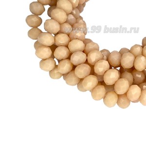 Бусины хрустальные Рондель 3,7*3 мм темный розовато-бежевый, 35 см нить/около 130 бусин