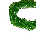 Бусина хрустальная биконус 4,5 мм прозрачный зеленый, длина нити около 41 см/100 штук Бусина хрустальная биконус 4,5 мм прозрачный зеленый, длина нити около 41 см/100 штук