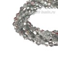 Бусина хрустальная биконус 4,5 мм прозрачный/серебристый, длина нити около 41 см/105 штук