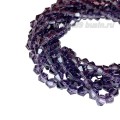 Бусина хрустальная биконус 4,5 мм прозрачный фиолетовый, длина нити около 38 см/100 штук