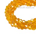 Бусина хрустальная биконус 4 мм полупрозрачный оранжевый/радужный, длина нити около 47 см/115 штук Бусина хрустальная биконус 4 мм полупрозрачный оранжевый/радужный, длина нити около 47 см/115 штук