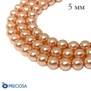Жемчуг (иск.) хрустальный Preciosa Maxima 5 мм Peach 10 штук Чехия