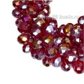 Бусина хрустальная Рондель 6*4 мм красно-рубиновый/бензин около 85 штук/нить