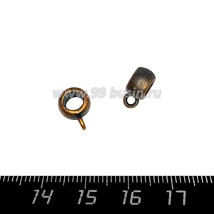 Бейл Гигант без декора №2, 11,5*5 мм, отверстие 3 мм, цвет медь, 10 штук/упаковка