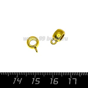 Бейл Гигант без декора №2, 11,5*5 мм, отверстие 3 мм, цвет золото, 10 штук/упаковка