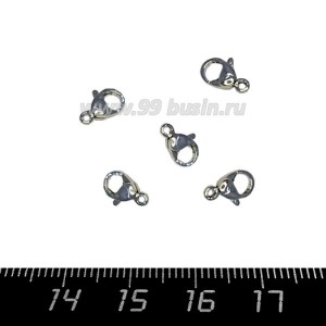 Замочек - карабин нержавеющая сталь (stainless steel 304) без колечек 9*5 мм 3 штуки/упаковка