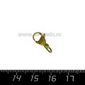 Карабин 15*7,5 мм с колечком нержавеющая сталь, цвет античное золото, 1 штука