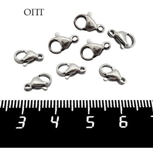 Замочек - карабин нержавеющая сталь (stainless steel 304) 10*5,5 мм 20 штук/упаковка