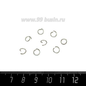 Колечки металлические разъемные 6*0,7 мм нержавеющая сталь (stainless steel) 30 штук/упаковка