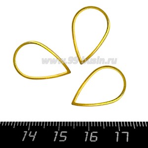 Коннектор нержавеющая сталь Капелька 21*14*1 мм цвет золото 1 штука