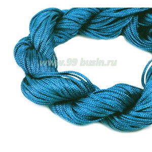 Шнур синтетический нейлоновый ювелирный в пасме (подходит для плетения браслетов), диаметр 1 мм, цвет морская волна, 20 метров/упаковка