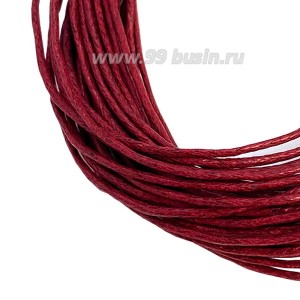 Шнур вощеный 1 мм винный 6 метров/упаковка