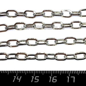 Цепочка нержавеющая сталь (stainless steel) Овальное плоское звено, 8*5*1 мм, 1 метр/упаковка
