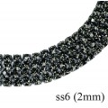 Стразовая цепочка 2 мм (ss6) цвет графит (металл под цвет страз) Тайвань 0,5 метра
