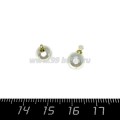 Подвеска Жемчужина пластик с штифтом 11,5*8 мм, цвет белый, 10 штук/упаковка