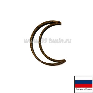 Подвеска деревянная "Луна-контур" 37*27*3 мм, тонированная, цвет орех, Россия,1 штука