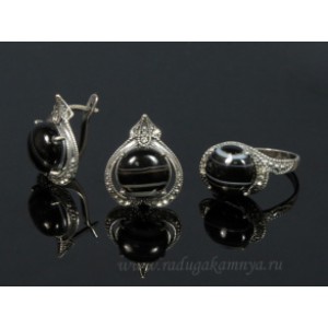 Кольцо и серьги с агатом Кольцо и серьги с агатом