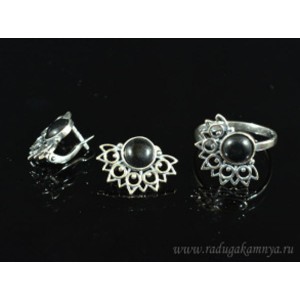 Кольцо и серьги с агатом (имитация)