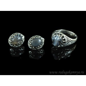 Кольцо и серьги с агатом .