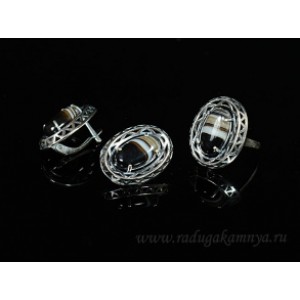 Кольцо и серьги с агатом