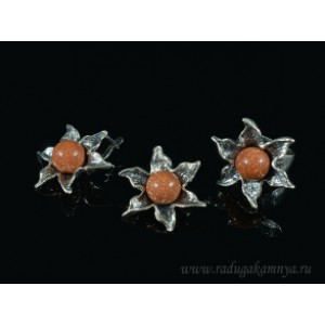 Кольцо и серьги авантюрин (имитация) . Кольцо и серьги авантюрин (имитация) .