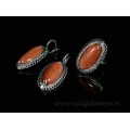 Кольцо и серьги авантюрин (имитация) .